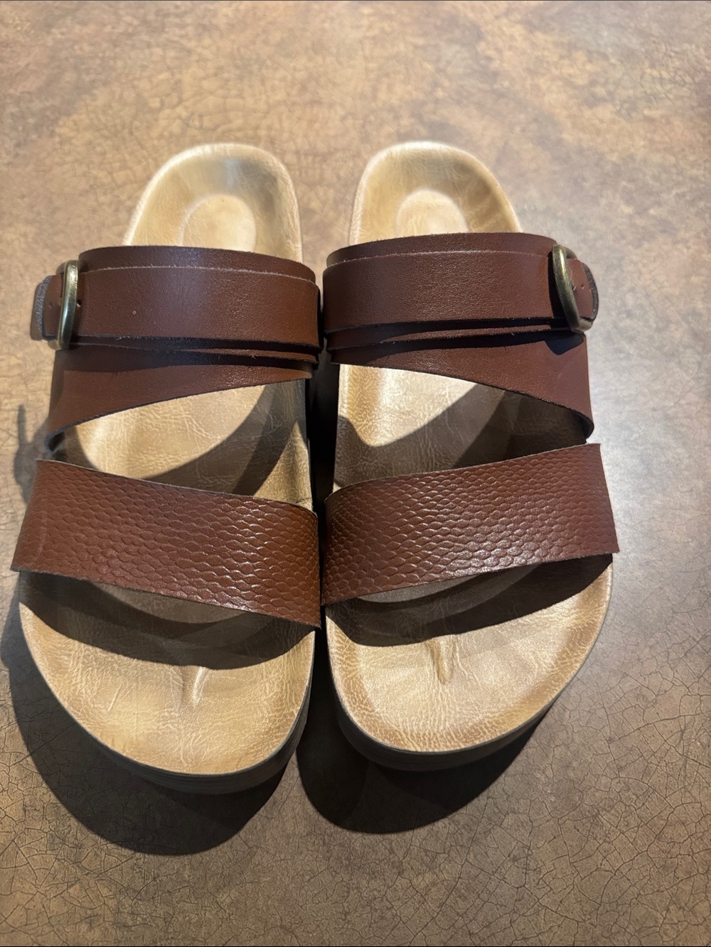 Blowfish Brown Platform Slide Sandals